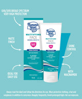 Banana Boat Mattifying Face Sunscreen Lotion SPF50+ 75mL